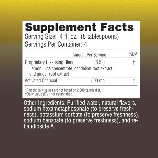 Lemon Detox with Volcanic Charcoal with Ginger and Dandelion Extract, 4 servings