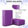 Yoga Blocks 2 pack and Yoga Strap Includes Descriptive E-book for Beginners Sturdy Yoga Brick & Lightweight Eva Foam Block Support Deepen Poses, Provides Strength & Stability for Pilates Practice
