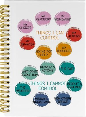 Knibeo Mental Health Journal Notebook - Anti Anxiety Notebook, 5.5×8.3 Spiral Bound Notebook with 164 Pages, Therapist Notebook, Mental Health Gifts, College School Supplies