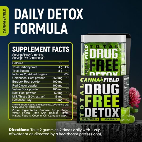 Full Body Cleanse Detox Gummies, Liver, Gut Cleanse Detox & Repair with Milk Thistle, Rapid and Effective Digestive Health Supplement, Plant Based Detox Support Complex