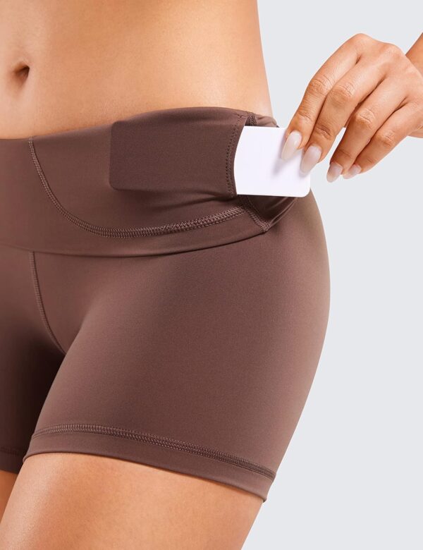 CRZ YOGA Women's Naked Feeling Biker Shorts - 4 Inches High Waist Yoga Workout Running Gym Spandex