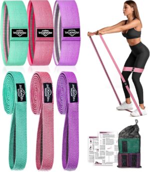 Fabric Resistance Bands for Working Out, 3Pack or 6Pack Non-Slip Exercise Bands for Women and Men, Fabric Booty Bands for Home, Exercise Fitness, Pilates, Stretching