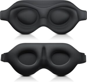 Sleep Mask Blackout for Men Women - Eyelash Friendly Eye Masks for Sleep Airplane Travel Accessories as Gifts Sleeping Mask with Soft Breathable Zero Eye Pressure for Travel Yoga Nap Meditation