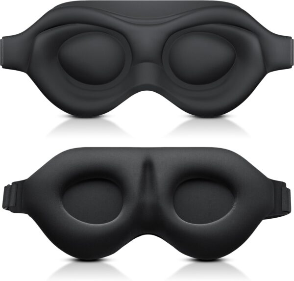 Sleep Mask Blackout for Men Women - Eyelash Friendly Eye Masks for Sleep Airplane Travel Accessories as Gifts Sleeping Mask with Soft Breathable Zero Eye Pressure for Travel Yoga Nap Meditation