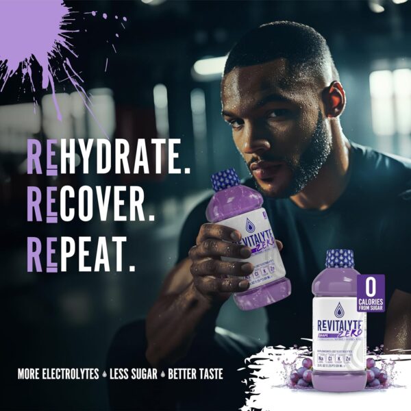Grape Zero Sugar - Replenishes Electrolytes - Multi-Purpose Recovery and Electrolyte Drink - Rapid Hydration Drink - 12 Pack - 20 Ounce Bottle - Zero Sugar