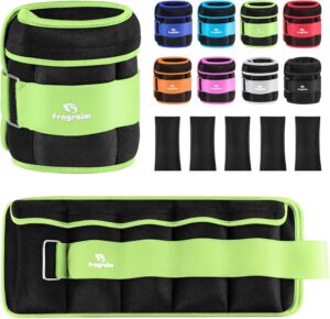 Fragraim Adjustable Ankle Weights 1-3/4/5/6/8/10/12/15/20 LBS Pair with Removable Weight for Jogging, Gymnastics, Aerobics, Physical Therapy