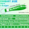 100 Pcs Mental Health Awareness Silicone Keychain Gifts Green Awareness Ribbon Green Mental Faith Courage Hope Keychain for Adult Man Woman Gift