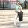 Yoga Mat Bag, Durable Canvas Yoga Mat Carrier Bag with Adjustable Strap & Inside Zipper Pocket, Large Capacity Yoga Bag for Gym, Pilates, Beach, Travel, and Everyday Use