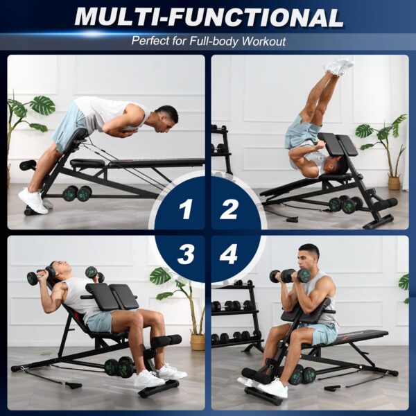 OPPSDECOR Weight Bench Set with Preacher Curl Hyper Back Extension, All-in-One Sit Up Bench, Roman Chair, Professional Bench Press for Full Body Exercise Workout Benches for Home Gym