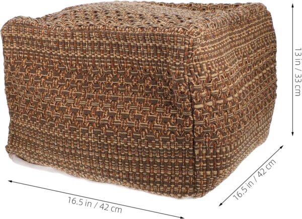 STOBAZA Footstool Cotton Yoga Sitting Cushion Farmhouse Pouf Cozy Japanese Cushion Hyacinth Square Pouf Footrest