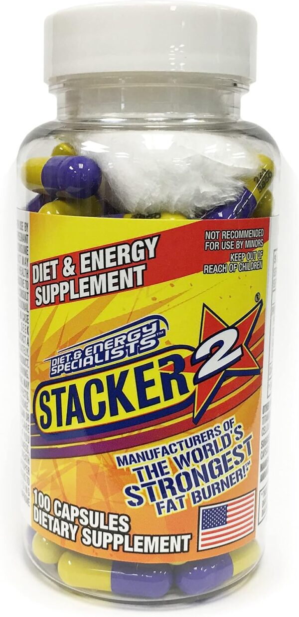 Stacker 2 Fat Burner Capsules, Ephedra Free, 100-Count Bottle
