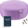 Mindful and Modern Velvet Meditation Cushion - Luxury Zafu Floor Pillow for Yoga - Large Buckwheat Meditation Pillow with Luxe Removable Cover in Six Colors