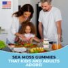 Irish Sea Moss Gummies with Burdock Root & Bladderwrack for Immune Support, Energy Boost, Skin & Hair, Detox - Adult Women & Men, Kids 60pcs