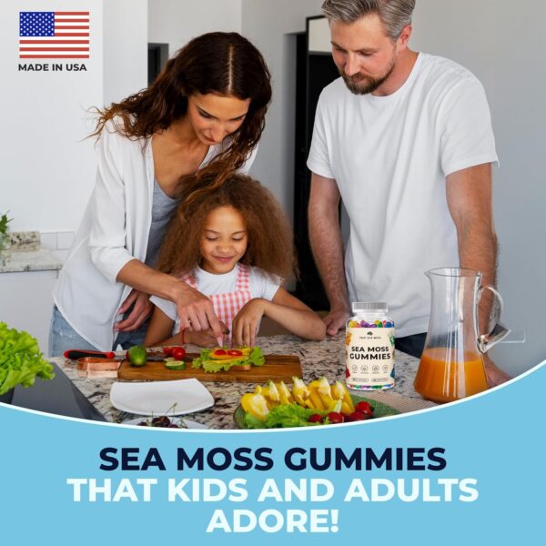 Irish Sea Moss Gummies with Burdock Root & Bladderwrack for Immune Support, Energy Boost, Skin & Hair, Detox - Adult Women & Men, Kids 60pcs