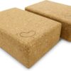 Bean Products Yoga Blocks, Standard & Large Sizes - Studio Grade, Non-Slip, Made from Eco Friendly Materials - 100% Natural Cork or Foam - Improves Stability & Alignment - Single Block or 2 Pack Sets