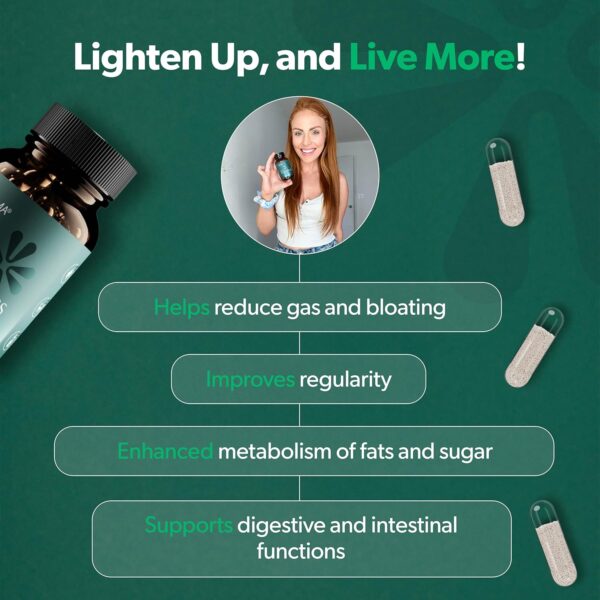 BIOMA Probiotics for Weight Management & Digestive Health, 3 in 1 Gut Health Probiotics and Prebiotics/Postbiotics, Slow Release Synbiotic Probiotic Capsules for Gut Health Multi Enzyme (60 Caps)