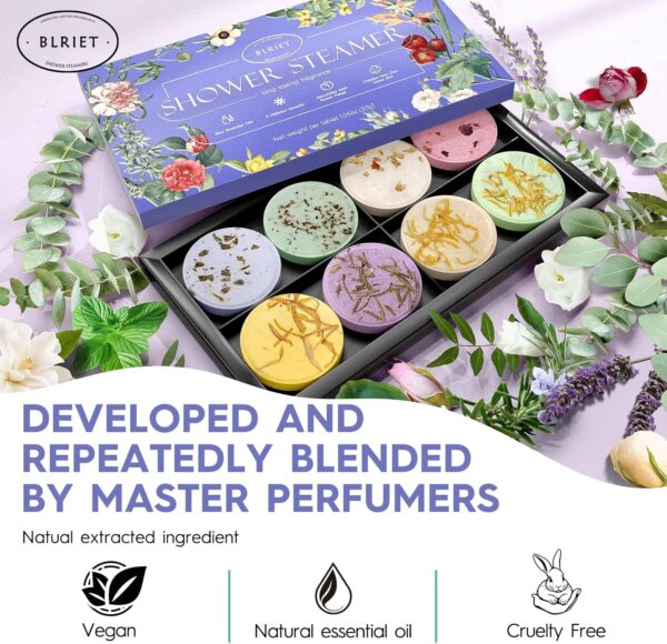 Shower Steamers Aromatherapy Spa Gifts for Women 8 Pack, Shower Bombs Birthday Gifts for Mom with Lavender Natural Essential Oils, Self Care Gifts for Women & Lover