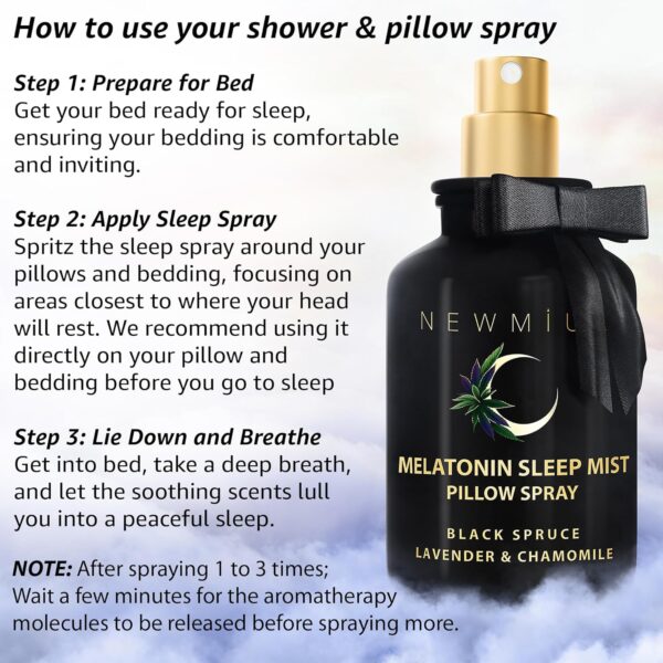 Deep Sleep Pillow Spray Lavender Chamomile Essential Oil Aromatherapy Mist for Sleep Relaxation Calming Stress Relief Bedtime Shower Spray Luxury Gift