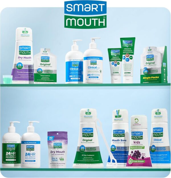 SmartMouth Activated Dry Mouth Mouthwash, Dry Mouth and Bad Breath Relief, Mint, 16 fl oz, 2 Pack