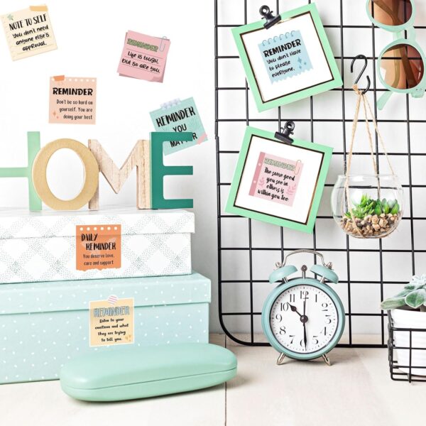 240Pcs Mental Health Stickers Positive Awareness Reminder Paper Decals Psychology Affirmation Self-Adhesive Square Stickers for Students Gifts Scrapbook Journal School Supplies