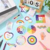 Tenceur 120 Pcs Adhesives Anxiety Sensory Stickers with Inspirational Quotes Mindfulness Relief Calm Stickers Anti Stress Sensory Items School Counselor Supplies Fidget Textured Strips for Adult
