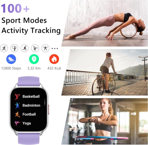 Smart Watch for Women Men(Dial/Answer Calls), 2.0" Fitness Tracker Watch with Heart Rate/Blood Pressure/Blood Oxygen Monitor for Android iOS