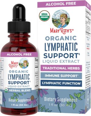 MaryRuth Organics Lymphatic Support Drops | USDA Organic Lymphatic Cleanse Immune Support Supplement| Lymphatic Support with Echinacea & Elderberry | Blue Vervain | Vegan | Non-GMO | 30 Servings |