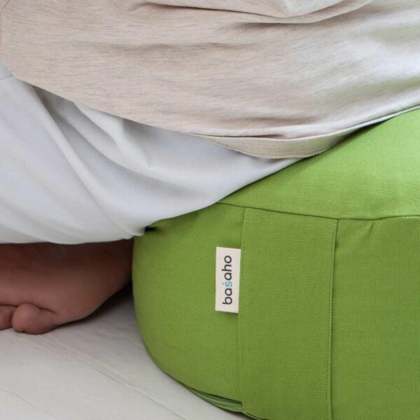 Meditation Cushion | WHEEL Zafu Meditation Cushion with Removable Washable Cover | Certified Organic Cotton Meditation Cushions | Buckwheat Hulls Cushion Meditation Pillow