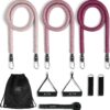 ALTA 'Never-Snap' Exercise Bands with Handles for Women - Full Kit Resistance Bands for Working Out with Handles, Resistance Tubes, Ankle Straps, Door Anchor, Fabric + Rubber Workout Bands Resistance