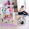 Yoga Mat Storage Rack, Home Gym Storage Rack Yoga Mat Holder, VOPEAK Workout Storage for Yoga Mat, Foam Roller, Gym Organizer Gym Equipment Storage for Home Exercise and Fitness Gear (Metal)