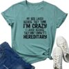 ROSEPARK Women T-Shirts Cute Graphic I'm Crazy Tees