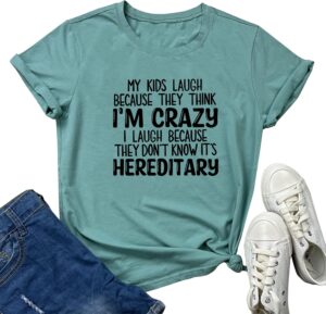 ROSEPARK Women T-Shirts Cute Graphic I'm Crazy Tees