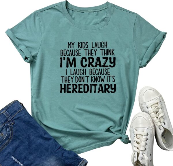 ROSEPARK Women T-Shirts Cute Graphic I'm Crazy Tees