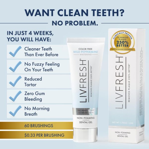 Toothpaste Gel, Clinically Proven to Remove Plaque 250% Better, Improves Gum Health 190% Better, Prevents & Reduces Tartar, Mild Peppermint