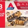 Atkins Chocolate Chip Granola Protein Meal Bar, High Fiber, 17g Protein, 1g Sugar, 3g Net Carbs, Meal Replacement, Keto Friendly, 8 Count