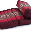 GABUR Foldable Meditation Cushion, 100% Kapok, Red Elephants, 25.5"x19.5"