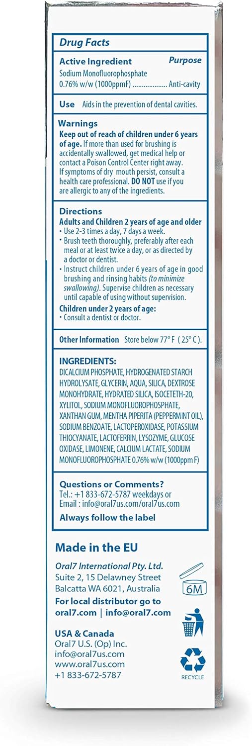 Dry Mouth Toothpaste Containing Enzymes with Xylitol, Moisturizing and Teeth Whitening Toothpaste, Promotes Gum Health and Fresh Breath, Oral Care and Dry Mouth Products 2.5oz (2 Pack)