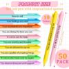50 Pcs Gel Ink Pens Motivational Inspirational Quote Pen Retractable Rolling Ball Smooth Writing for Coworkers Supplies Office Home(Stylish Color,Mental Health Reminders)