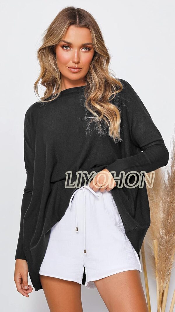 LIYOHON Oversized T Shirts for Women Tunic Tops to Wear with Leggings Long Sleeve Fall Sweaters Dressy Tops