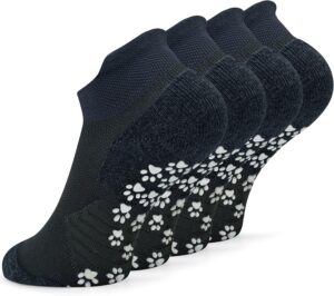 KitNSox 2 Pack Non Slip Grip Yoga Socks for Men Women, Non Skid Cushioned Hospital Maternity Ballet Pilates Floor Dance Socks
