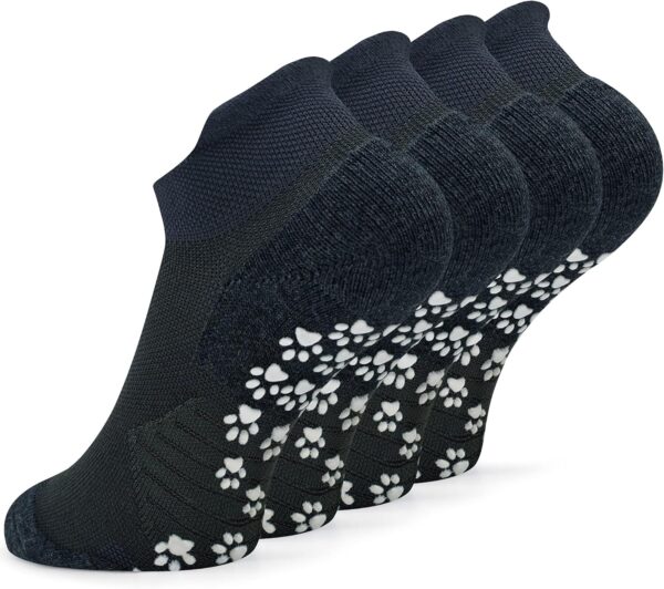 KitNSox 2 Pack Non Slip Grip Yoga Socks for Men Women, Non Skid Cushioned Hospital Maternity Ballet Pilates Floor Dance Socks