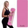 Yoga Mat with Strap – 10mm & 12mm Thick Yoga Mat, Non-Skid Dual Surface Workout Mat, Eco-Friendly POE Yoga Mats for Women Men Kids, Perfect Exercise Mat for Pilates, Yoga, and Floor Workouts, Includes Carrying Strap.