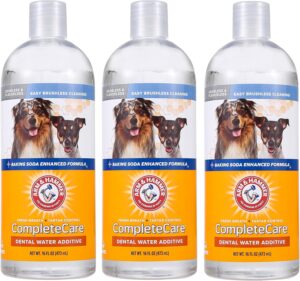 Arm & Hammer Complete Care Fresh Dental Water Additive for Dogs, 16 Fl Oz - 3 Pack - Flavorless Dog Water Additive, Dog Mouth Wash, Dog Dental Rinse, PetWater Additive, Pets Dental Care for Bad Breath