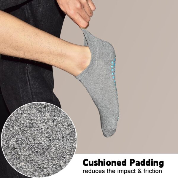 SkiBeaut 6 Pairs Non Slip Men Women Socks Unisex Pilates Man Woman Grips Cushion Socks for Yoga Barre Home & Hospital
