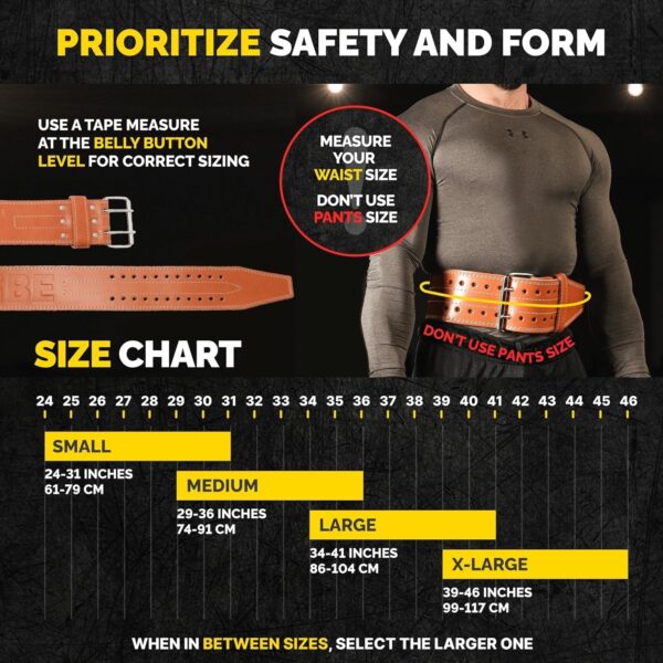 5mm Premium Weight Lifting Belt - 100% Genuine Leather Weightlifting Belt - Comfortable Squat Belt, Deadlift Belt or Powerlifting Belt - Workout Belt for Strength Training - Gym Belt for Men and Women
