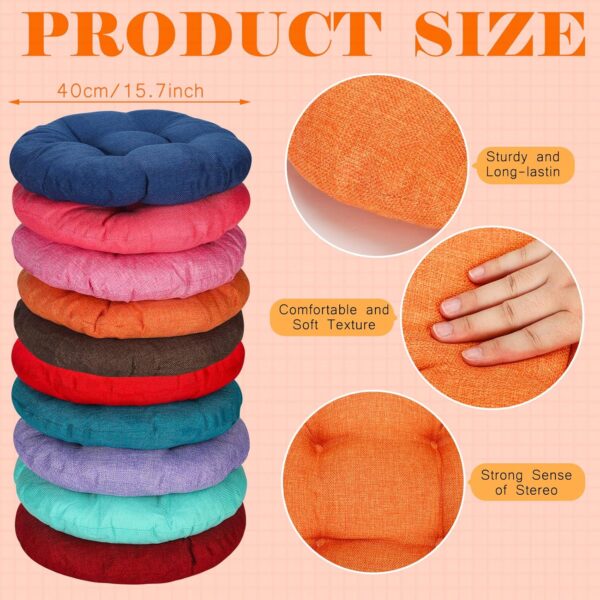 Thyle 10 Pcs Meditation Floor Cushion Bulk Meditation Floor Pillow Classroom Cushions 15.8" Flexible Tatami Floor Cushions Soft Thick Yoga Chair Seating for Adults Home (Assorted Colors,Round)