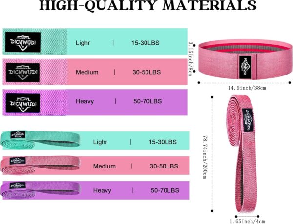 Fabric Resistance Bands for Working Out, 3Pack or 6Pack Non-Slip Exercise Bands for Women and Men, Fabric Booty Bands for Home, Exercise Fitness, Pilates, Stretching