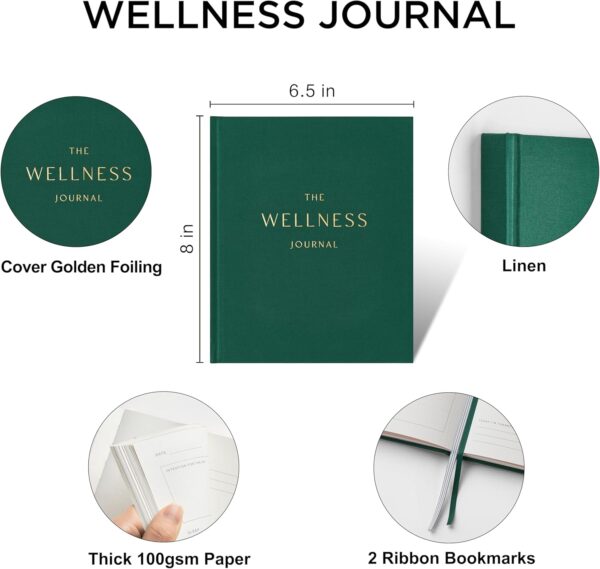 And Per Se Wellness Journal-Daily Mental Health And Gratitude Journal For Women & Men, Undated Self Care Planner With Goal & Reflection - Hardcover (Green)