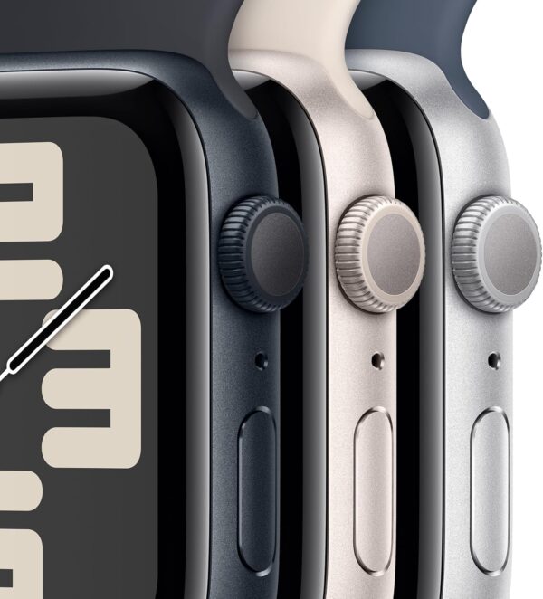 Apple Watch SE (2nd Gen) [GPS 40mm] - Silver Aluminum Case with Storm Blue Sport Band, S/M (Renewed)