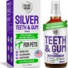 SILVER GRADE Teeth & Gum Spray for Pets – Dental Formula for Dog Mouth Rinse & Cat Mouth Care – Dog Fresh Breath, Clean Teeth, No Pain Or Burning – Plaque and Tartar Remover (4 Oz)
